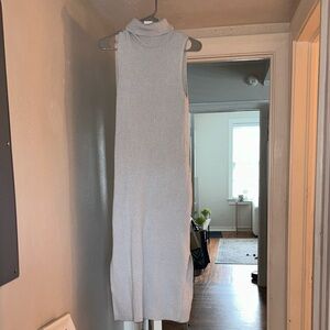 Daily Practice Sleeveless Gray Turtleneck Dress